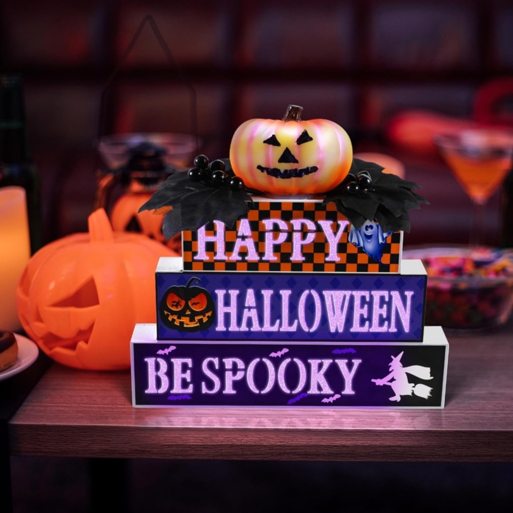 ~Halloween Light up Block Sign~